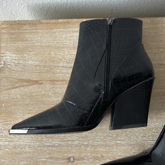 Vince Camuto New York Black Patent Leather Ankle Booties - Picture 6 of 16